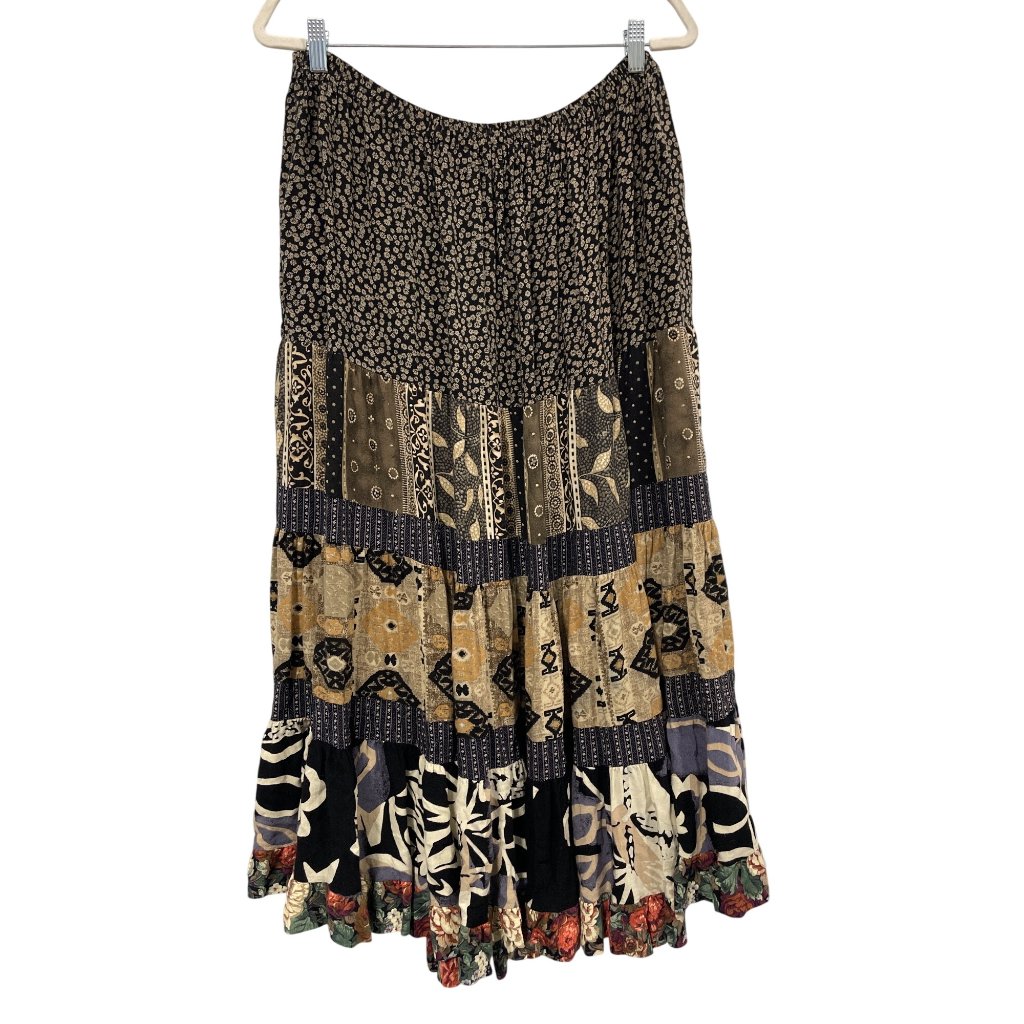 Vintage Anna Konya Boho Skirt One Size Floral Patchwork Gypsy Cottagecore